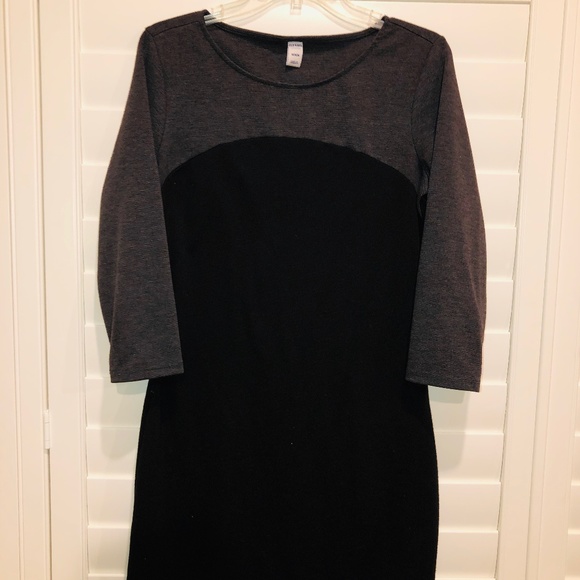 Black & Gray 3-Quarter Sleeve Old Navy Dress - Picture 2 of 4